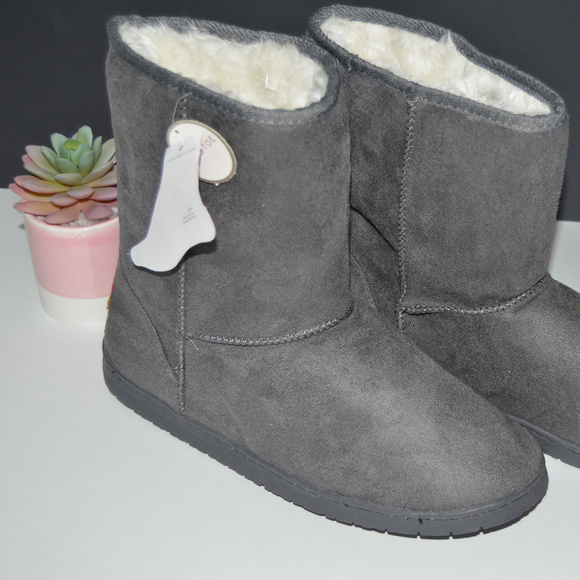 Gold Toe Shoes - Gold Toe Womens Boots Microsuede Low Calf Faux Fur